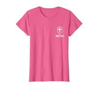Deus Lo Vult Costume de Chevalier templier Croix I Deus Vult T-Shirt, Femme, Rose Chiné, S
