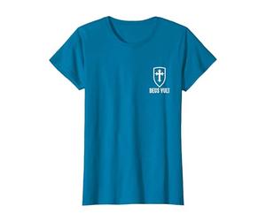 Deus Lo Vult Costume de Chevalier templier Croix I Deus Vult T-Shirt, Femme, Saphir, L