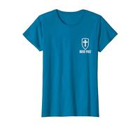 Deus Lo Vult Costume de Chevalier templier Croix I Deus Vult T-Shirt, Femme, Saphir, S
