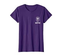 Deus Lo Vult Costume de Chevalier templier Croix I Deus Vult T-Shirt, Femme, Violet, XL