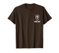 Deus Lo Vult Costume de Chevalier templier Croix I Deus Vult T-Shirt, Homme, Marron, XL