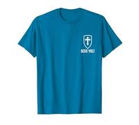 Deus Lo Vult Costume de Chevalier templier Croix I Deus Vult T-Shirt, Homme, Saphir, 3XL