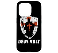 Deus Vult Croisade Signe Chevalier Bouclier Croix Crucifix Coque pour iPhone 15 Pro