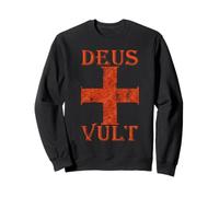 Deus Vult Gott Will ES I Croisade Moyen-Âge Templier Croix Sweatshirt
