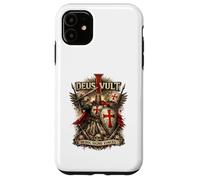 Deus Vult in Hoc Signo Vinces Chevalier Latin Médiéval Croisé Coque pour iPhone 11