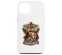 Deus Vult in Hoc Signo Vinces Chevalier Latin Médiéval Croisé Coque pour iPhone 13