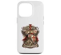 Deus Vult in Hoc Signo Vinces Chevalier Latin Médiéval Croisé Coque pour iPhone 13 Pro