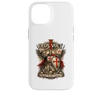 Deus Vult in Hoc Signo Vinces Chevalier Latin Médiéval Croisé Coque pour iPhone 14