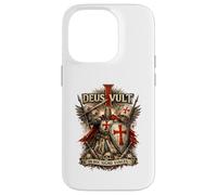 Deus Vult in Hoc Signo Vinces Chevalier Latin Médiéval Croisé Coque pour iPhone 14 Pro