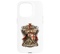 Deus Vult in Hoc Signo Vinces Chevalier Latin Médiéval Croisé Coque pour iPhone 15 Pro