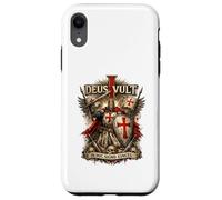 Deus Vult in Hoc Signo Vinces Chevalier Latin Médiéval Croisé Coque pour iPhone XR