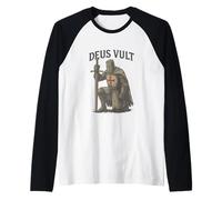 Deus Vult - Mot Latin Minimaliste pour l'histoire Manche Raglan