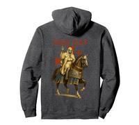 Deus Vult : Roi Baudouin IV - Royaume de Jérusalem Sweat à Capuche, Unisexe pour Adultes, Chiné Foncé, L