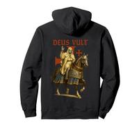 Deus Vult : Roi Baudouin IV - Royaume de Jérusalem Sweat à Capuche, Unisexe pour Adultes, Noir, S