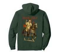 Deus Vult : Roi Baudouin IV - Royaume de Jérusalem Sweat à Capuche, Unisexe pour Adultes, Vert Forêt, S