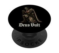 Deus Vult : Rosaire priant Le Chevalier templier catholique PopSockets PopGrip Adhésif