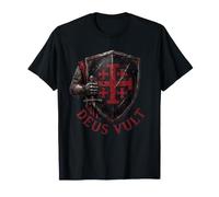 Deus Vult T-Shirt Chevaliers Templiers Croisés Croisade T-Shirt