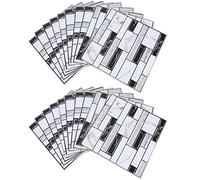 Deuson 10 feuille d'autocollante auto-adhésive PEEL PEPE ET TILE Stick Secraux de mur amovibles Carreaux Dorative Stickers Murales étanches Fond d'écran imperméable 11.8 '' X 11.8 '' pour le dosseret