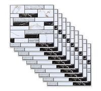 Deuson 10 feuille d'autocollante auto-adhésive PEEL PEPE ET TILE Stick Secraux de mur amovibles Carreaux Dorative Stickers Murales étanches Fond d'écran imperméable 11.8 '' X 11.8 '' pour le dosseret