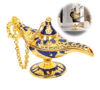 Deuson Lampe magique Aladdin - Décoration classique - 4 x 8 x 3 cm - Lampe décorative 3D en relief - Décoration de maison - Décoration de table - Cadeau d'anniversaire (bleu)