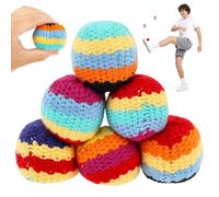 Deuson Lot de 6 balles de jonglage tressées à la main, balles de jonglage douces en tricot pour débutants, écoles, jeux de cirque et activités de plein air