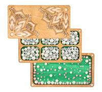 Deuson Planche de perles en bois avec couvercle, plateau à perles, treillis, construction d'angle magnétique, pour bagues, bracelets, pierres précieuses et petits accessoires, taille S