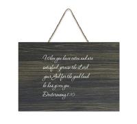 Deuteronomy 8:10 When You Have Eaten And Are Satisfied, Praise The Lord - Panneau en bois rustique - Décoration murale en bois - 15,2 x 25,4 cm