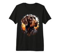 Deutsch Drahthaar im Profil, Cadeau pour Chien T-Shirt Haut de Gamme