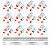 Deutsch DTP Lot de 144 connecteurs électriques étanches à 4 broches pour automobile - 12 ensembles avec taille 12 - Contacts solides - Calibre 14-12 AWG - Taille du fil : 25 A