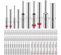 Deutsch Pin Solid Kit, 12#/16#/20# Nickel-Plated Terminal Pins and Support Wire Guage12-22AWG, Compatible avec DT/DTM/DTP/HD pour Connecteurs pour Automobile Marine Industriel.