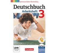 Deutschbuch Gymnasium 3: 7. Schuljahr. Arbeitsheft mit Lösungen und Übungs-CD-ROM. Baden-Württemberg