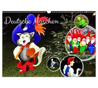 Deutsche Märchen Calendrier mural 2026 DIN A3 paysage Calendrier mensuel CALVENDO