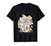 Deutschland Carte Architecture Culture Tradition Emblème T-Shirt