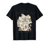 Deutschland Carte Architecture Culture Tradition Emblème T-Shirt Graphique avec Valeur