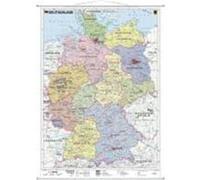 Deutschland politisch. Wandkarte mit Metallleiste