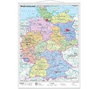Deutschland Politisch. Wandkarte Mit Metallleiste