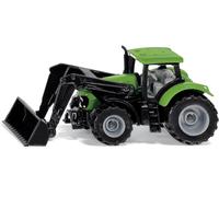 SIKU , Tracteur Deutz-Fahr avec Chargeur Frontal, métal/plastique, vert, Chargeur Frontal mobile, Cabine amovible,