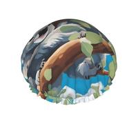 Deux adorables bonnets de douche imprimés koalas - Réutilisable, double couche, respirant, séchage rapide, parfait pour la maison, le spa, l'hôtel et les voyages