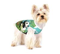 Deux adorables grands pandas pour petit animal de compagnie en coton imprimé complet pour chien chat doux respirant élastique vêtements quotidiens tenue de fête