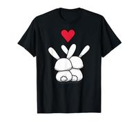Deux adorables Lapins regardant Le Lever du cœur T-Shirt Graphique avec Valeur