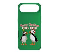 Deux adorables macareux d'Islande dans l'esprit de Noël Coque pour iPhone Air