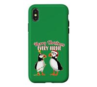 Deux adorables macareux d'Islande dans l'esprit de Noël Coque pour iPhone X/XS