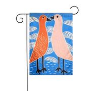 Deux adorables mouettes abstraites esthétiques drapeau de jardin 30 x 45 cm vertical double face ferme vacances décorations extérieures drapeau de cour