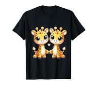 Deux amis de la giraffe mignons se tenant la main T-Shirt