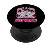 Deux bébés Mignons, Juste Une Fille Qui Aime Les éléphants PopSockets PopGrip Adhésif