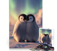 Deux bébés Pingouins Qui s'enlacent Puzzle de 1000 pièces pour Adolescents Développe la dextérité mentale Jeu Calme et Amusant Cadeau de Noël de qualité supérieure (38x52cm)