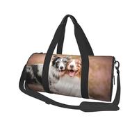 Deux Berger Australien Border Collie, Sac de Voyage de Grande capacité, Sac à Main Rond, Sac de Voyage de Sport, fourre-Tout, Sac de Fitness