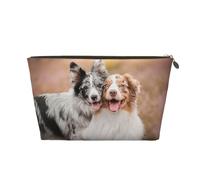 Deux Berger Australien Border Collie, Trousse de Maquillage Trousse à cosmétiques Trousse de Toilette de Voyage Portable Pochette de Toilette