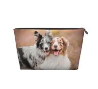 Deux Berger Australien Border Collie, Trousse de Toilette Trousse de Maquillage Sac à cosmétiques Trousse de Toilette de Voyage Portable