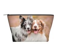 Deux Berger Australien Border Collie, Trousse de Toilette Trousse de Maquillage Sac à cosmétiques Trousse de Toilette de Voyage Portable